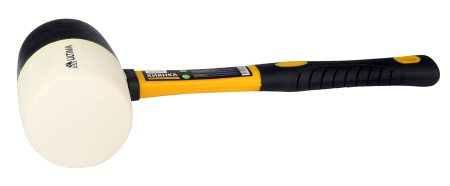 Киянка резиновая Ultima, 900 г, черно-белая резина, фиберглассовая рукоятка