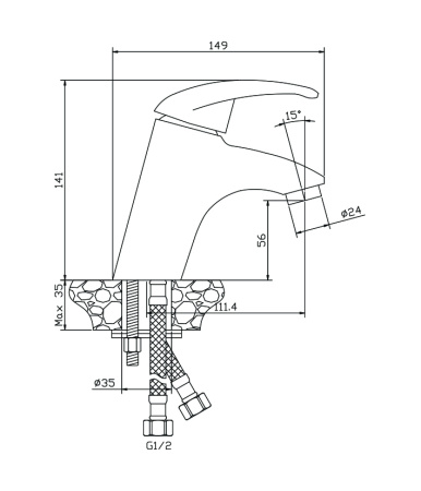 Смеситель для раковины LERIDA 08100LR
