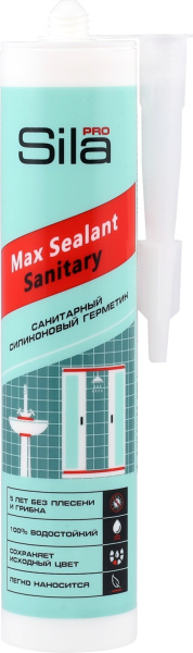 Герметик силиконовый санитарный, Sila PRO Max Sealant Sanitary, 280 мл