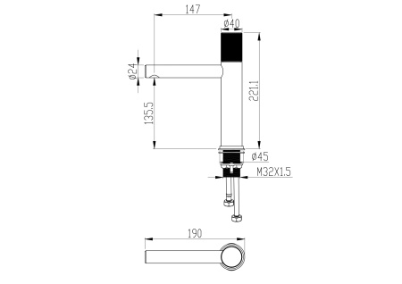 Смеситель для раковины MANSA 36100MNGM