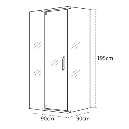 Душевой уголок VIAR, прозр. стекла, квадратный, хром VR-90CS-SW-C