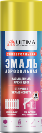 Краска аэрозольная ULTIMA, жёлтый, 1018, 520 мл Краска аэрозольная ULTIMA, жёлтый, 1018, 520 мл