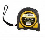 Рулетка Ultima, 7,5 м х 25 мм, обрезиненный корпус