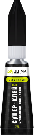 СУПЕР КЛЕЙ ГЕЛЬ ULTIMA, Клей-гель секундный, 3 гр