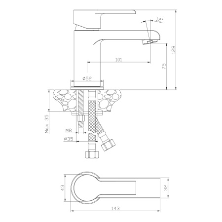 Смеситель для раковины TENERIFE 24100TN