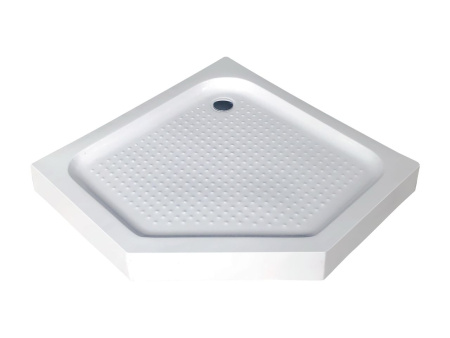 Душевой поддон 5-тиугольный, с сифоном, белый P-90155-WH