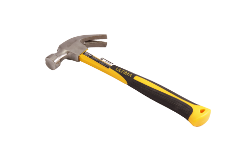 Молоток-гвоздодер Ultima, 450 г, боек c магнитом, фибергласовая обрезиненная рукоятка