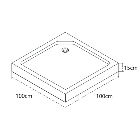 Душевой поддон квадратный, с сифоном, белый P-10015S-WH