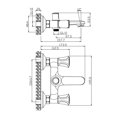 Смеситель для ванны VASCO 27201VS