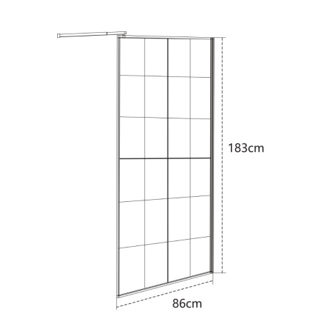 Душевая перегородка (глух.) ESTENA, прозрачн. стекло, черная EN-86С-ST-B