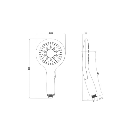 Лейка для душа светодиодная, круглая с дисплеем OLIVE'S D170LED