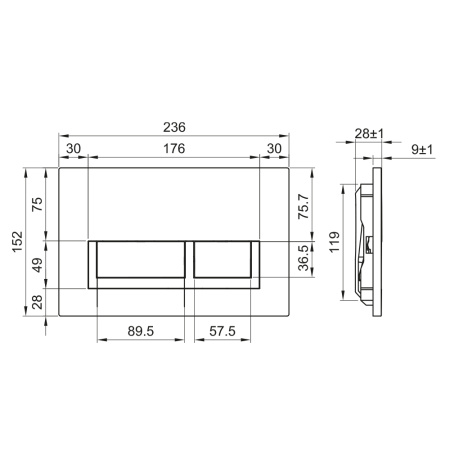 Клавиша для инсталляции, матовая SIERRA SR419G Клавиша для инсталляции, матовая SIERRA SR419G