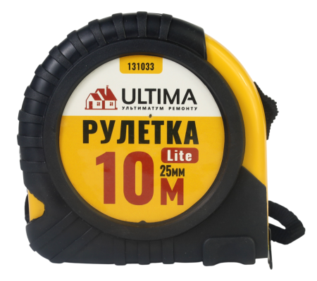 Рулетка Ultima Lite, 10мх25мм, обрезиненный пластиковый корпус
