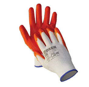 Перчатки с облегченным нитриловым покрытием, оранжевые, BOXER® BXR2301